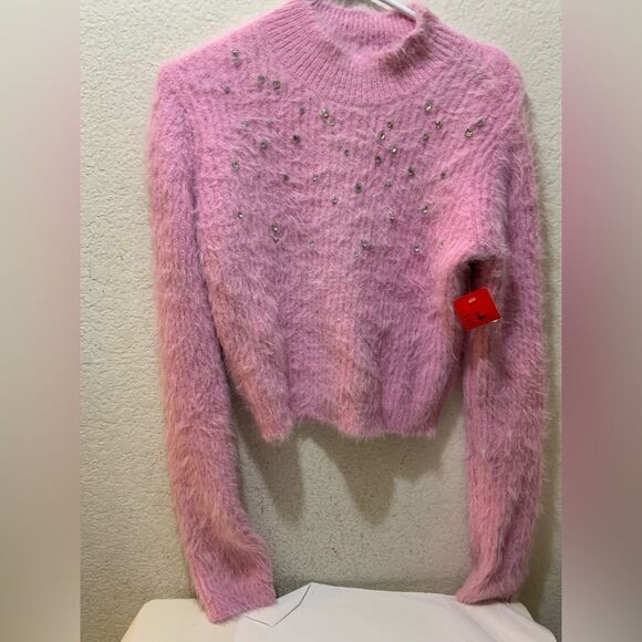 Zara Sweaters - Zara Faux Fur Jewel Sweater size L